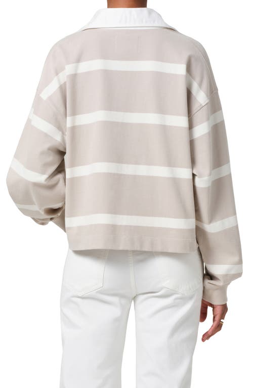 Citizen Of Humanity Aris Rugby Top In Sandatlas Pashmina Stripe In Sand Atlas Stripe