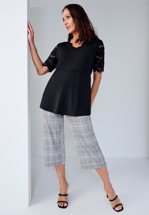 Stretch Knit Wide Leg Pant (Plus Available)