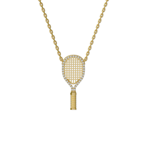 The Tennis Necklace, White Diamond Halo