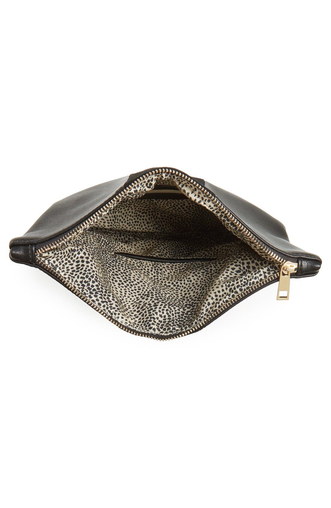 Foldover Clutch, Alternate, color, BLACK