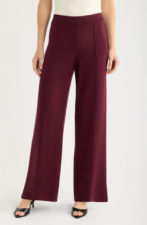 Wide Leg Sweater Knit Pants