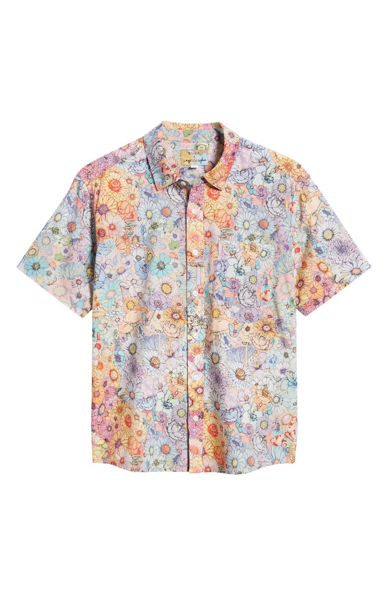 RVCA Sage Vaughn Short Sleeve Button-Up Shirt, Alternate, color,