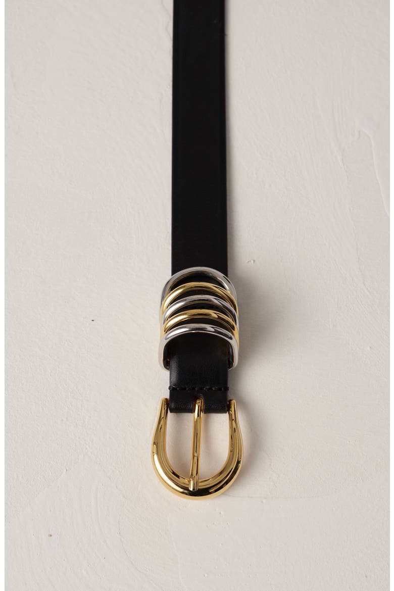 Hollyhock Leather Belt, Alternate, color, BLACK/SILVER/GOLD
