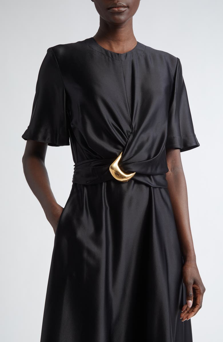 Altuzarra Honey Tie Waist Silk Dress, Alternate, color, 