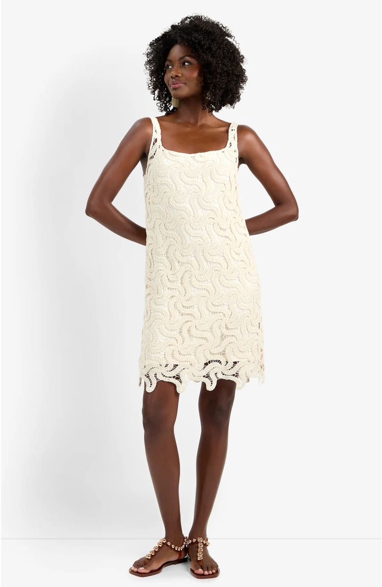 Trina Turk Aspire Lace Cotton Dress, Alternate, color, Bonita Beige
