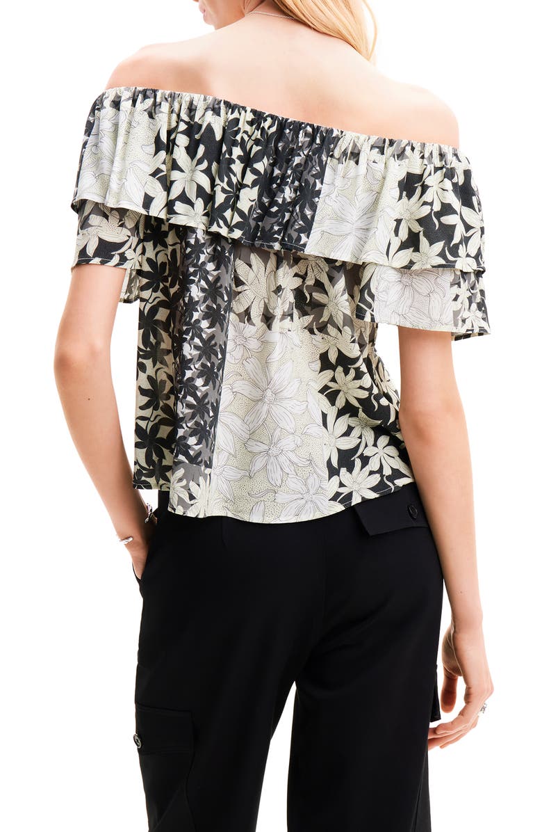 Desigual Patchwork Floral Ruffle Blouse, Alternate, color,