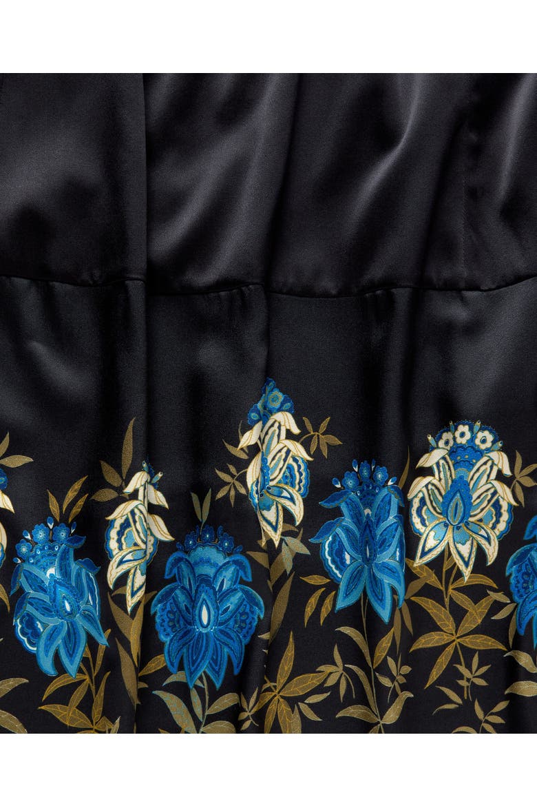 Juliette Floral Silk Shirt Dress, Alternate, color, Blue Floral Border