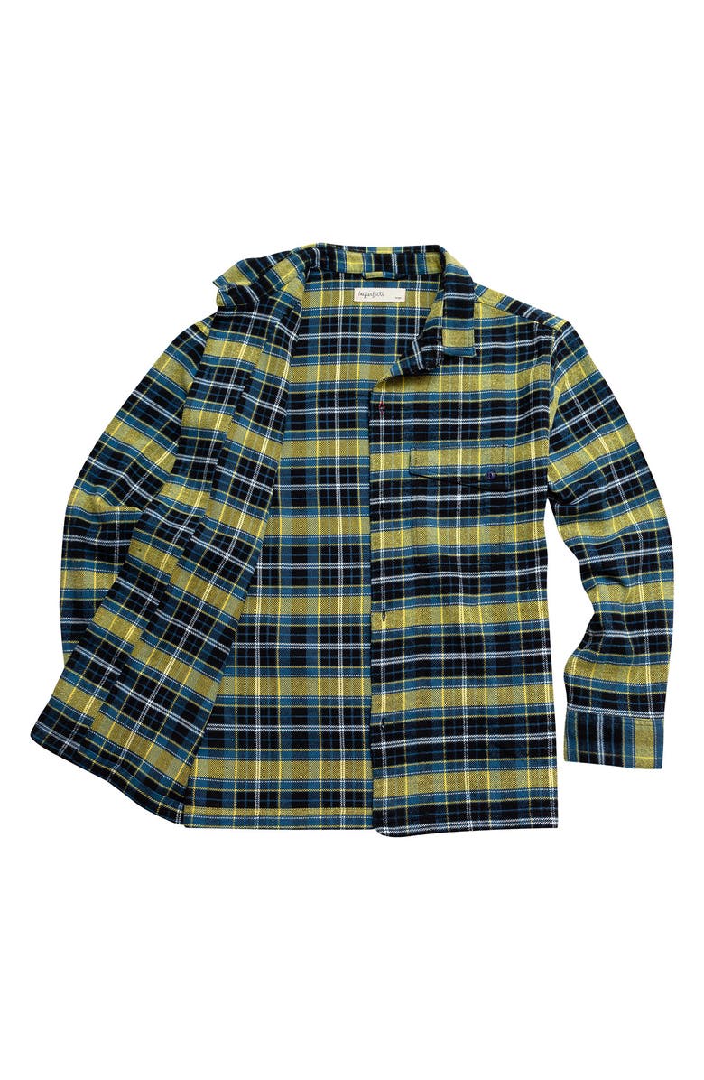 Imperfects Plaid Flannel Shawl Collar Button-Up Shirt, Alternate, color, Imperfect Glitch