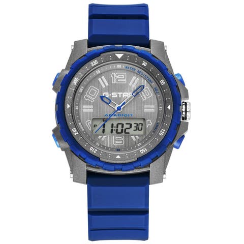 Ops01 Ana-digi - 48mm, Gray Dial, Blue Silicone Strap