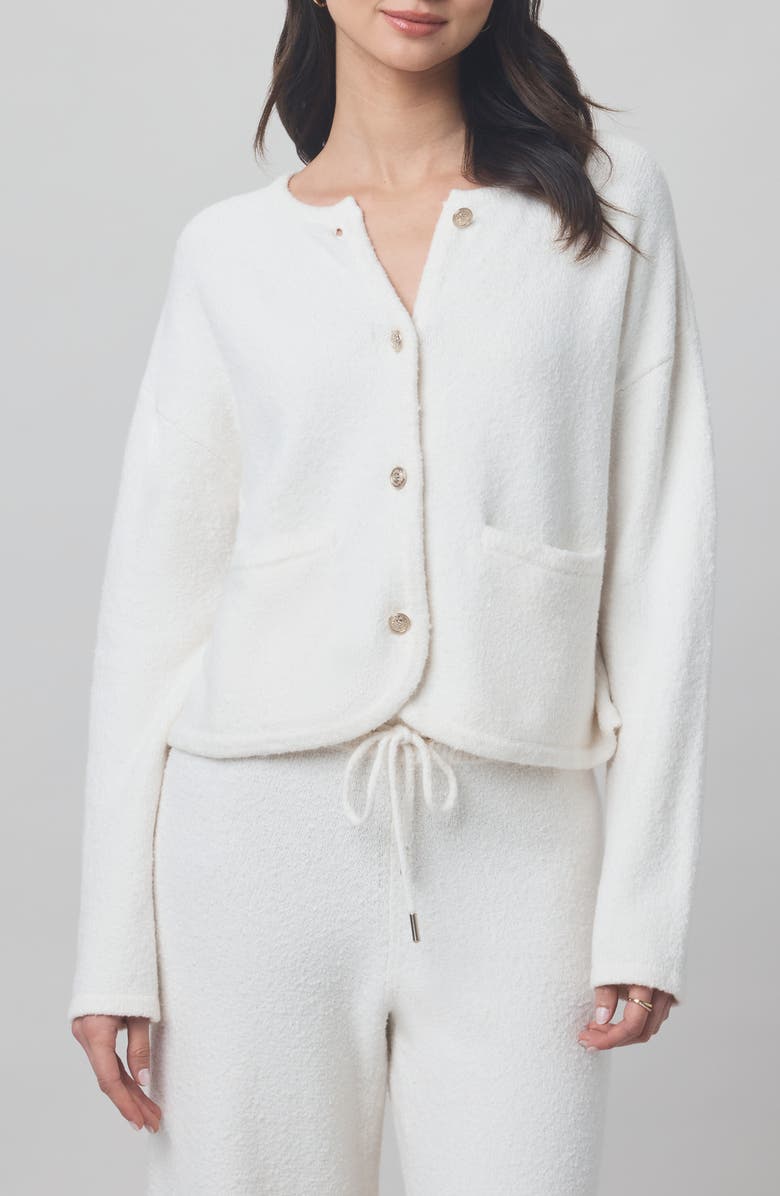 Splendid x @cellajaneblog Bouclé Cardigan, Main, color, Snow