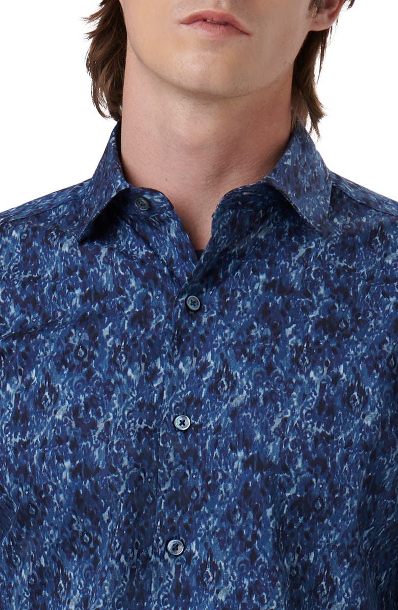 Bugatchi Axel Shaped Fit Stretch Cotton Button-Up Shirt, Alternate, color,