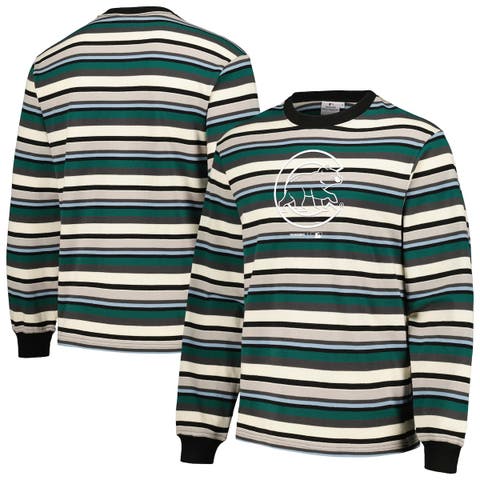 Men's PLEASURES Cream/Green Chicago Cubs Ballpark Long Sleeve T-Shirt
