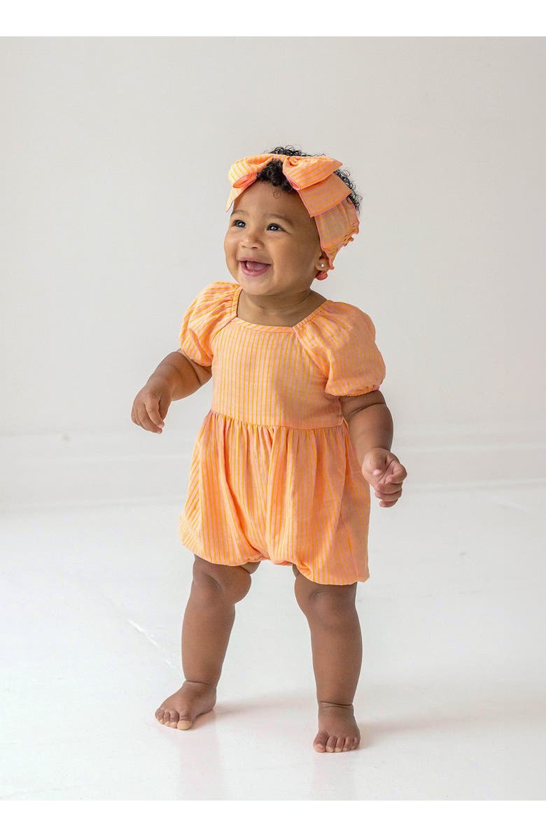 Mabel + Honey Pink Lemonade Baby Romper, Alternate, color, Yellow