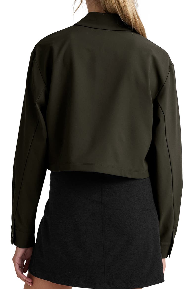 Midtown Crop Jacket, Alternate, color, OLIVE INK