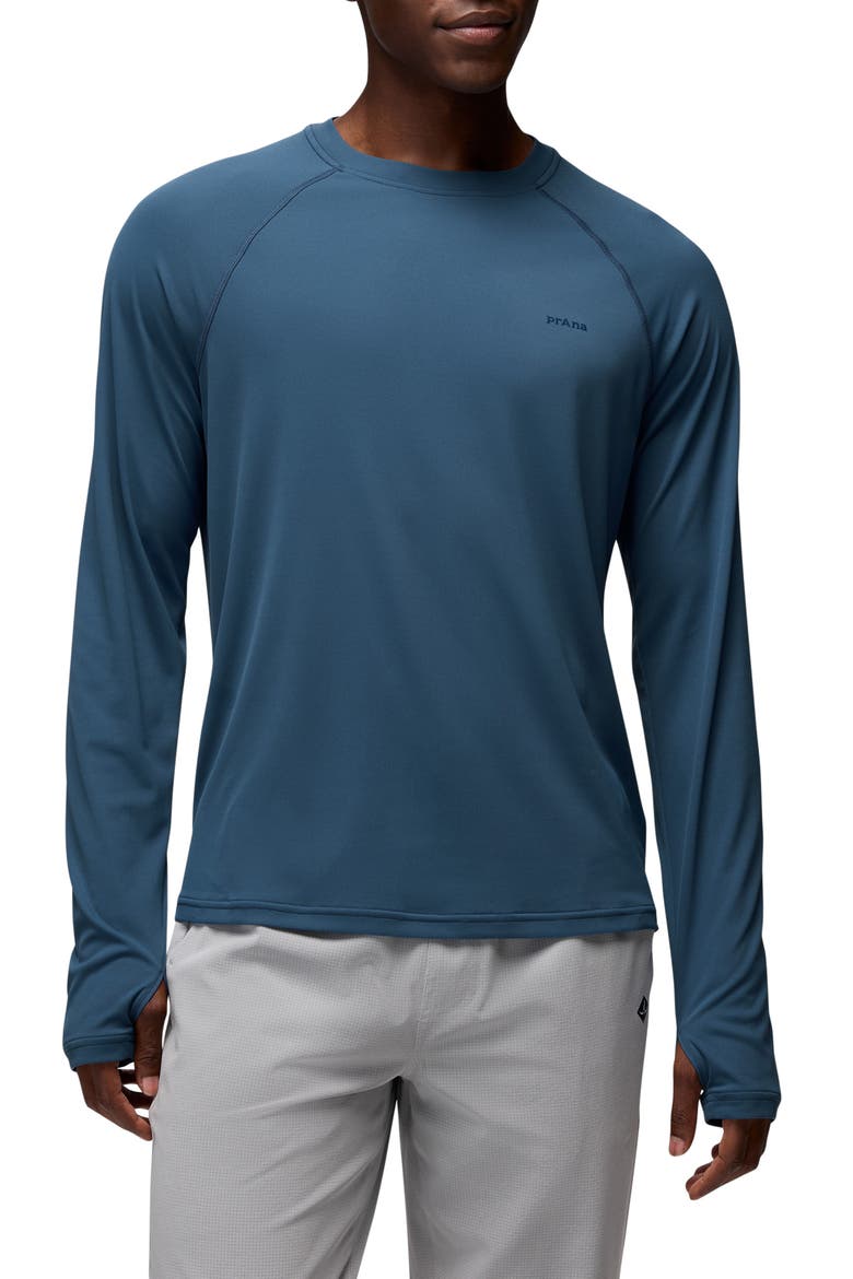 Sol Shade Long Sleeve Performance T-Shirt, Main, color, BLUFF BLUE