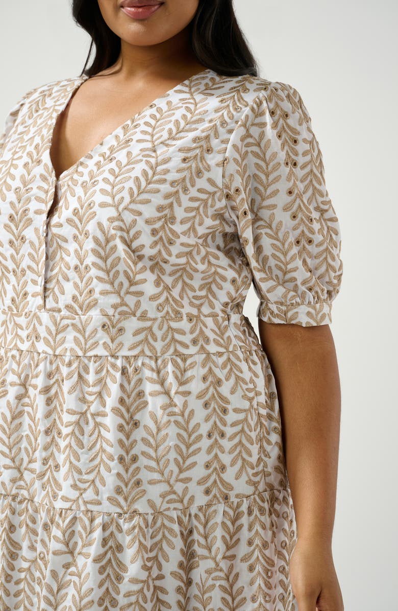 Estelle La Croisette Ruffle Hem Dress, Alternate, color, Sand/ Milk