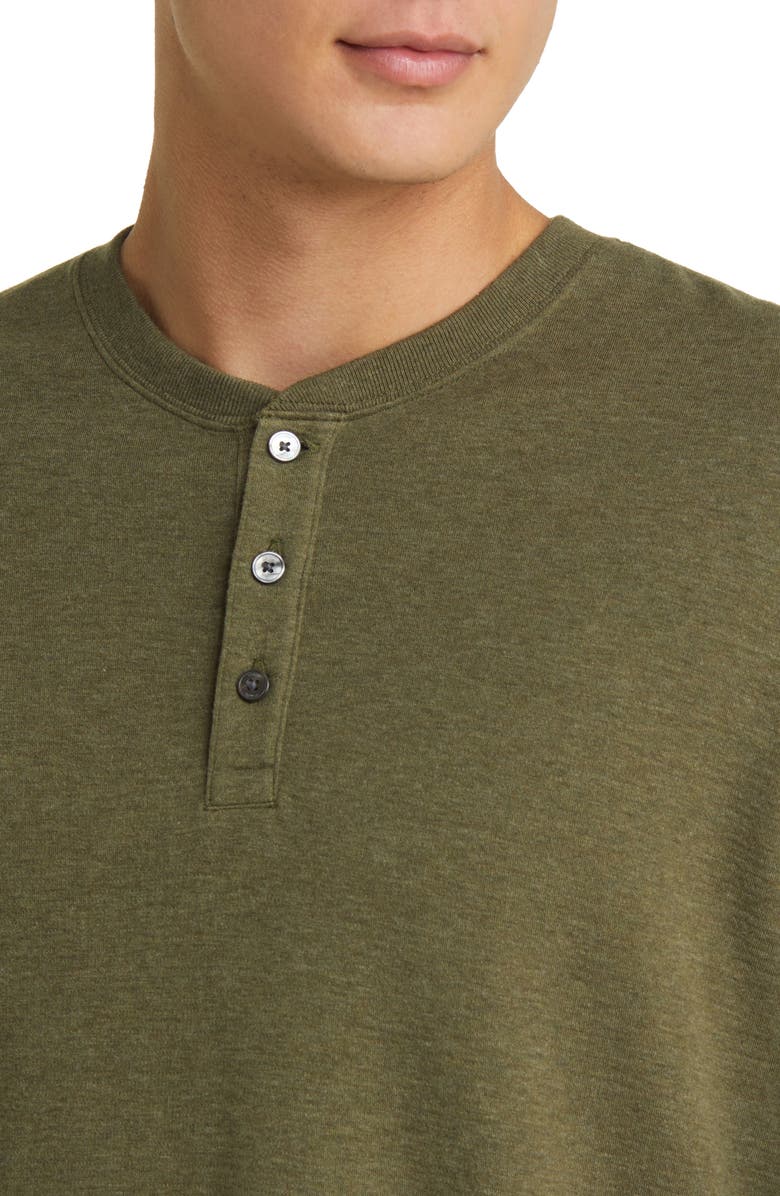 FRAME Duo Fold Henley, Alternate, color, Dark Olive Heather