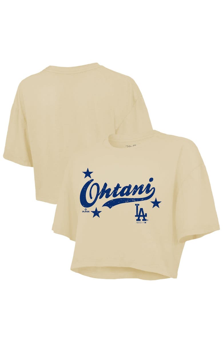 Majestic Threads Women's Majestic Threads Shohei Ohtani Cream Los Angeles Dodgers Boxy Crop Top, Main, color, Cream