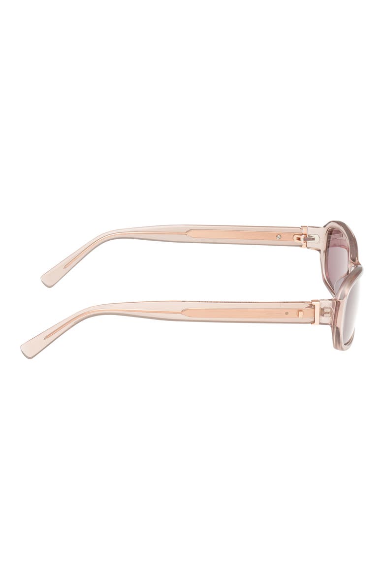 55mm Rectangular Sunglasses, Alternate, color, SHINY BEIGE / PLUM LENS