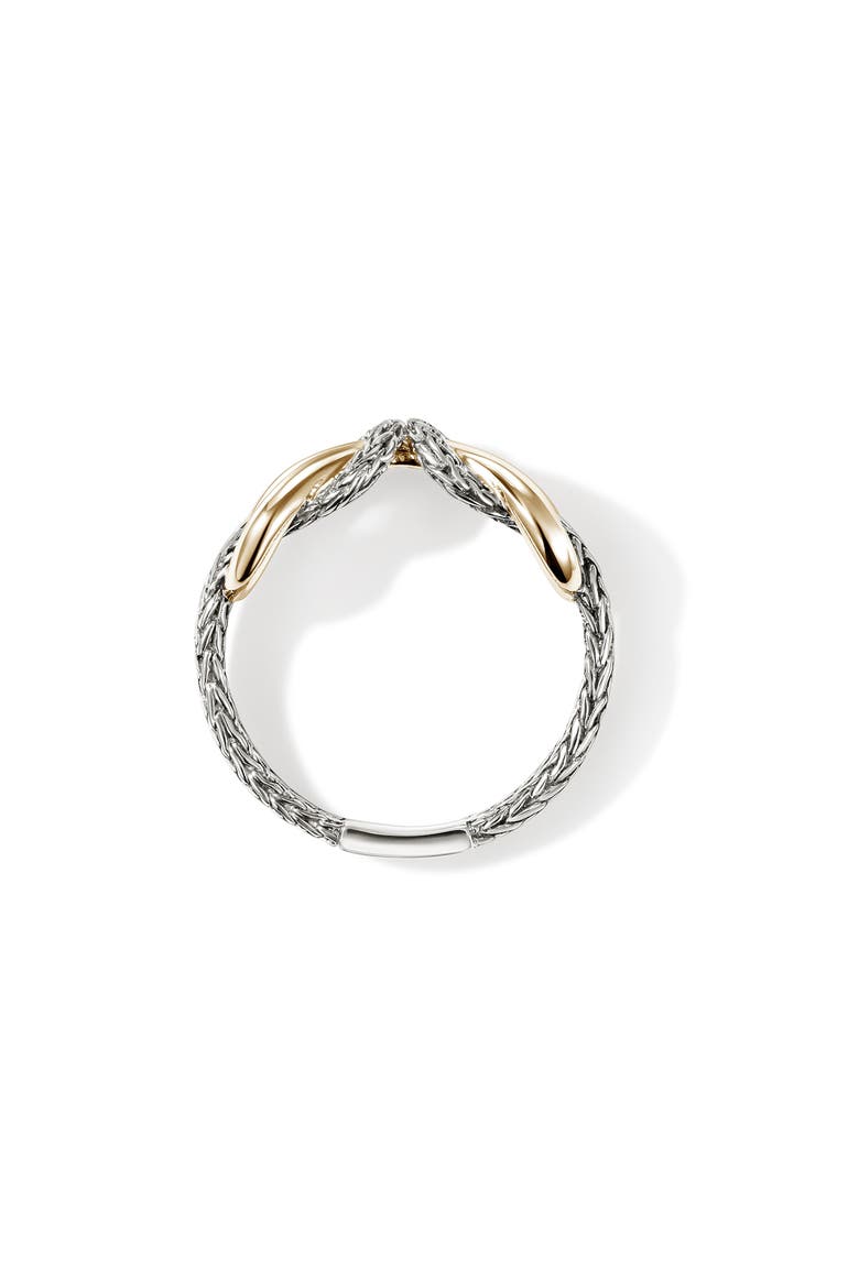 Infinite Love Knot 14k Gold & Sterling Silver Ring, Alternate, color, SILVER