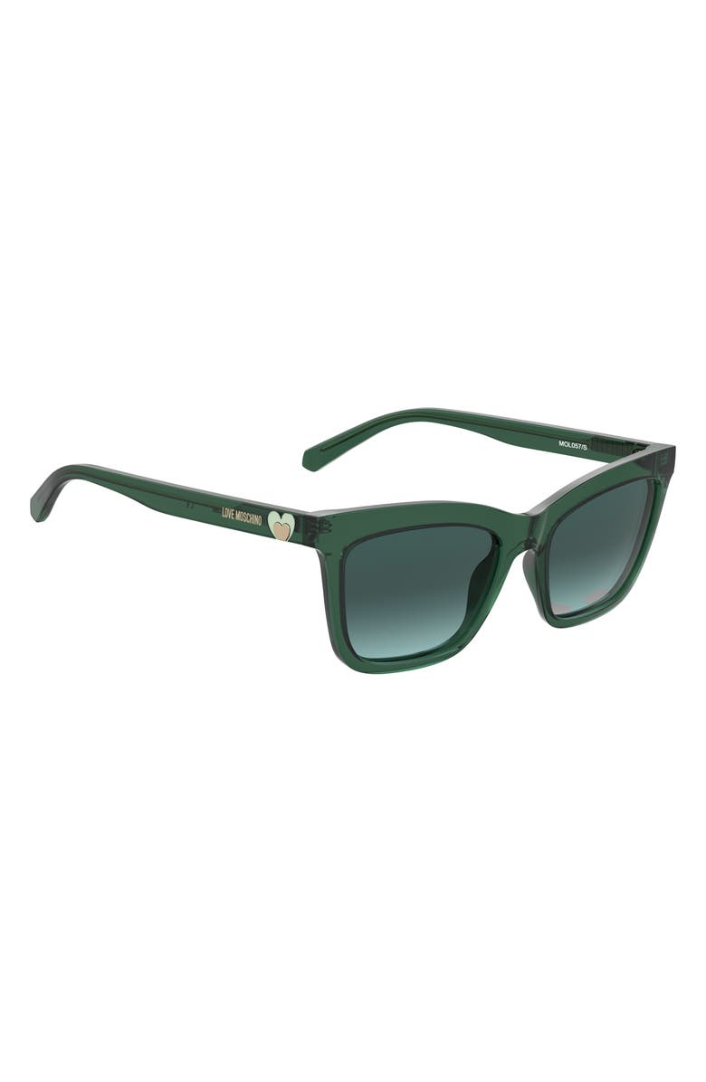 Love Moschino 54mm Square Sunglasses, Alternate, color, Green