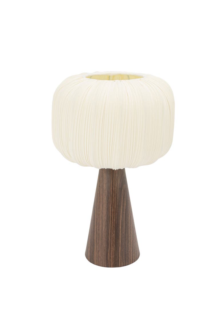 Table Lamp with Pleated Shade, Main, color, Brown