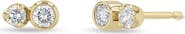 Zoë Chicco 14k Gold Mixed Diamond Stud Earrings