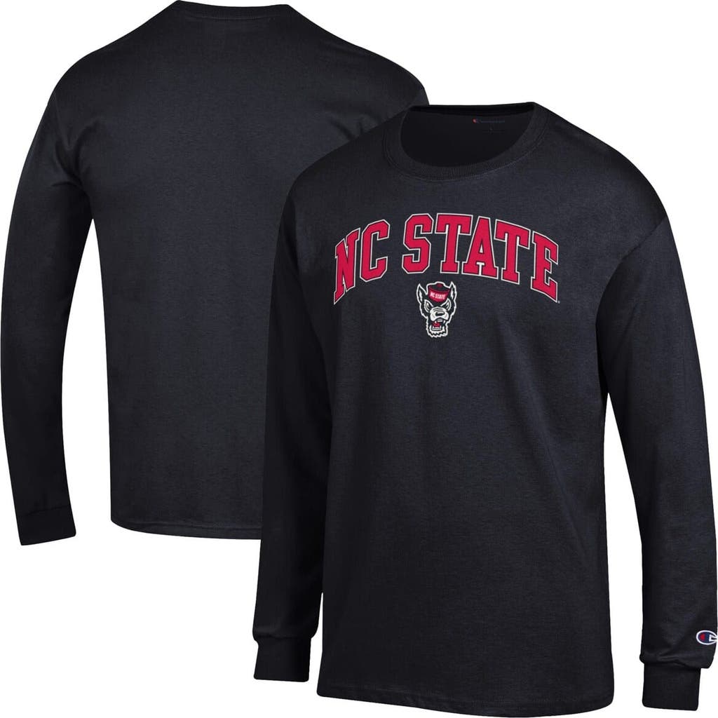 Champion Black Nc State Wolfpack Arch Over Logo Long Sleeve T-shirt