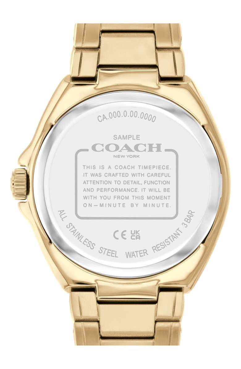 COACH Jackson Quartz Bracelet Watch, Alternate, color, Black/ Gold