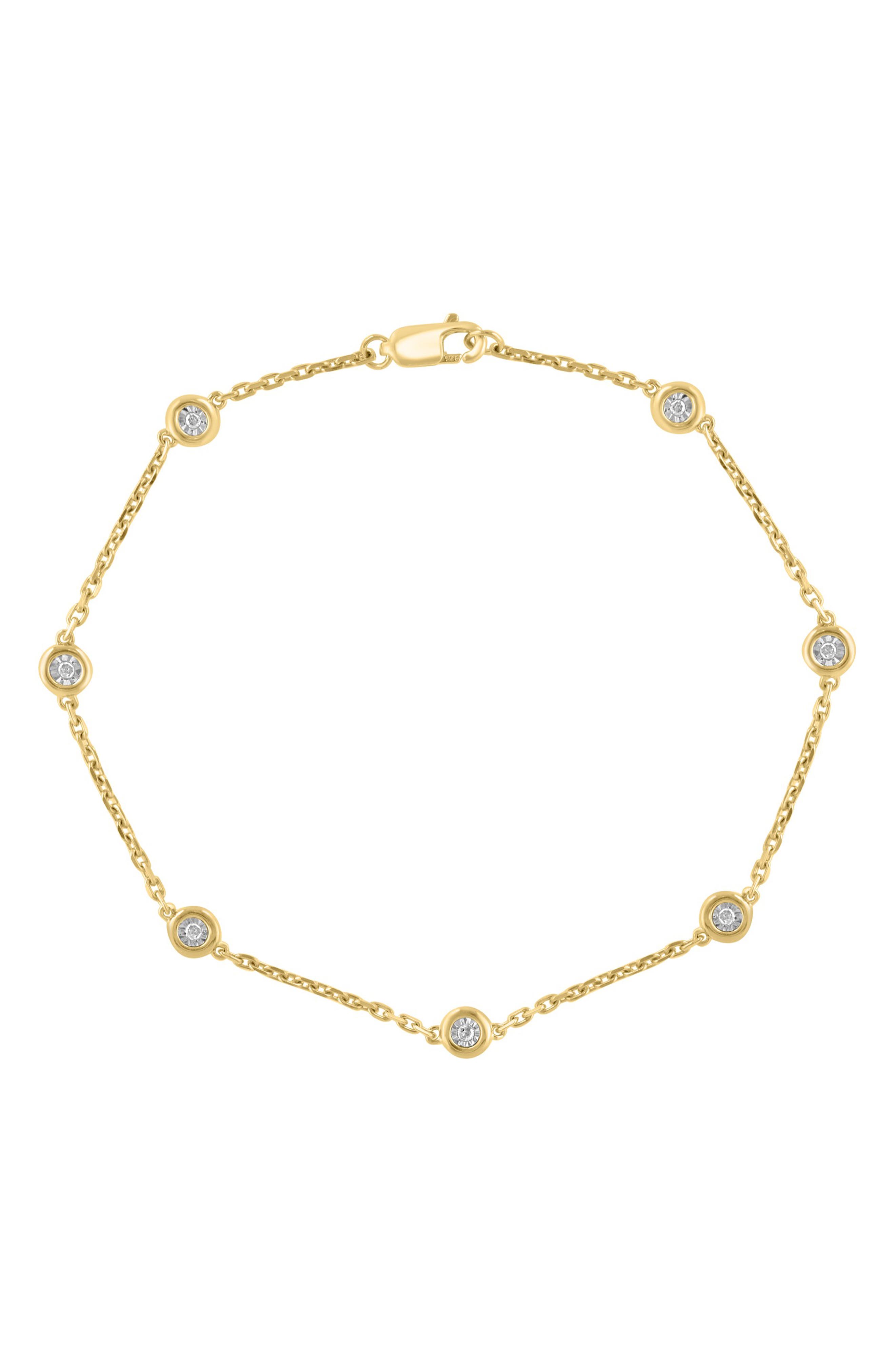 EFFY Sterling Silver Bezel Set Diamond Chain Bracelet - 0.07 ctw.