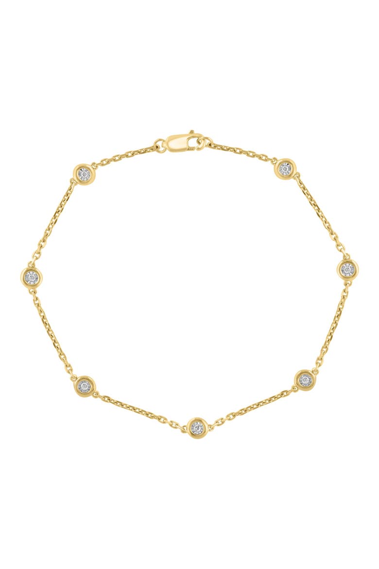Sterling Silver Bezel Set Diamond Chain Bracelet - 0.07 ctw., Main, color, GOLD