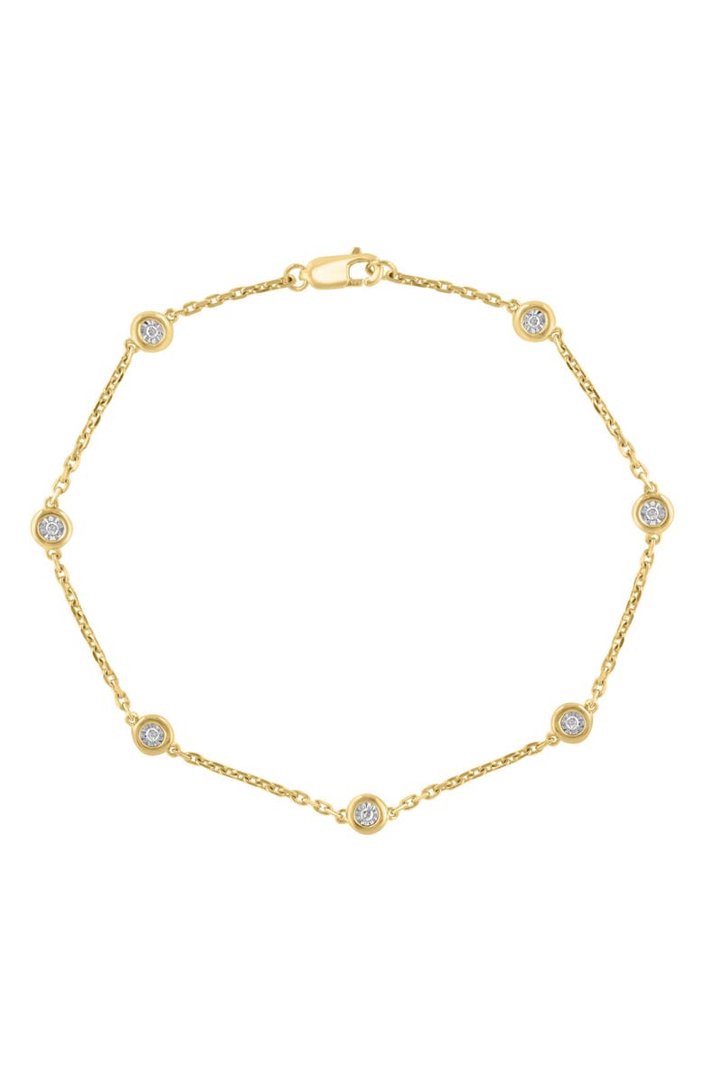 Sterling Silver Bezel Set Diamond Chain Bracelet - 0.07 ctw.