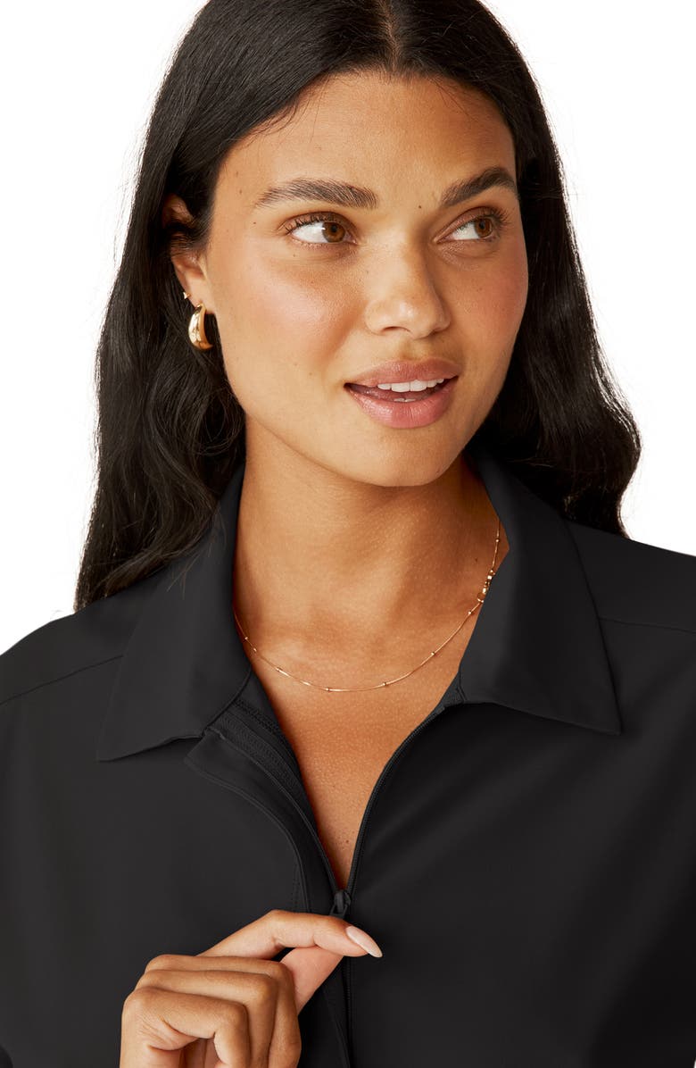 Beyond Yoga Long Sleeve Cargo Jumpsuit, Alternate, color, Black