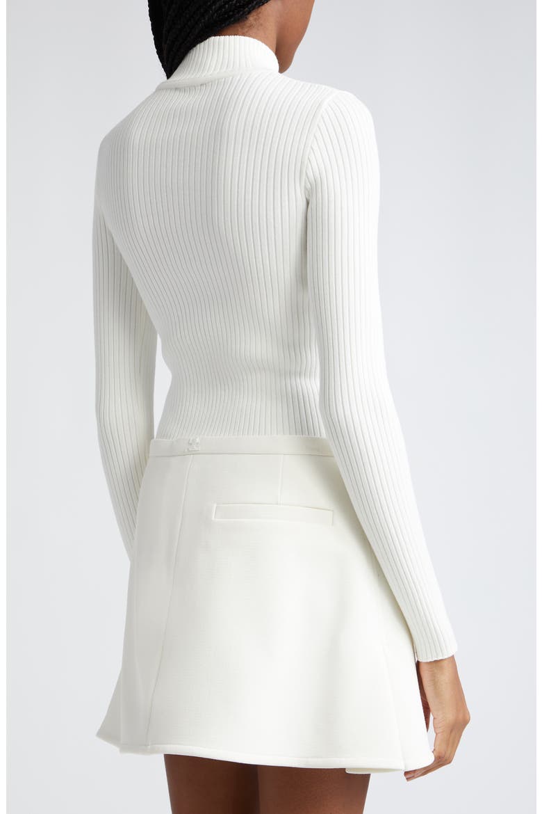 Mock Neck Rib Sweater, Alternate, color, HERITAGE WHITE