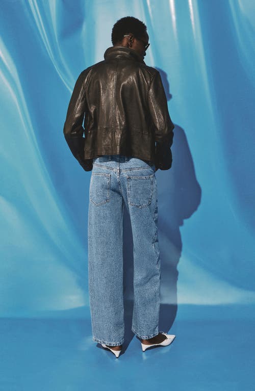 Mango Mid Rise Straight Leg Jeans In Blue