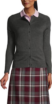 Lands' End School Uniform Young Cotton Modal Cardigan Sweater