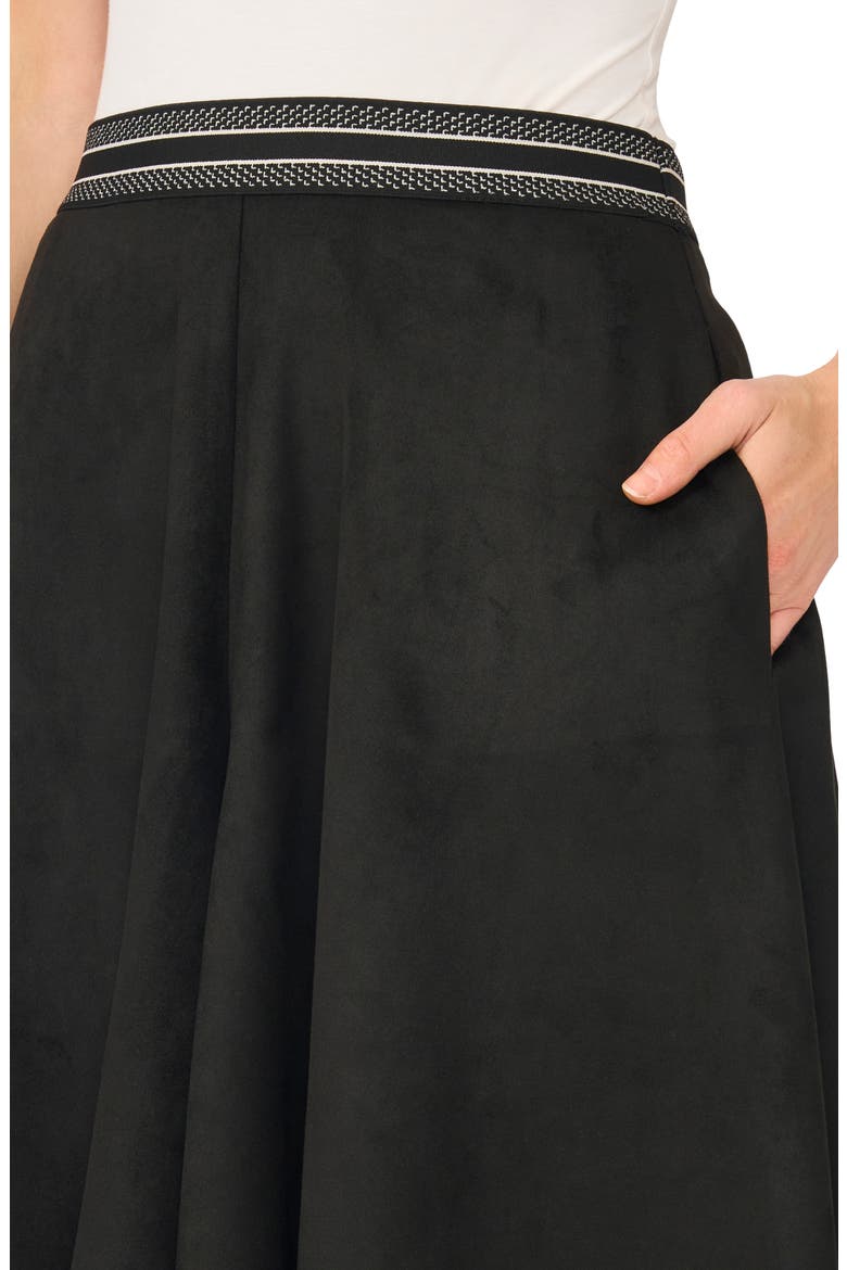 Faux Suede Wide Leg Culotte Pants, Alternate, color, RICH BLACK
