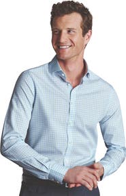 Charles Tyrwhitt Check Non-Iron Twill Cutaway Slim Fit Shirt Single Cuff