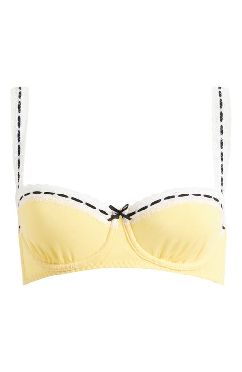 Free People So Sweet Balconette Underwire Bra In Pasta Combo In Yellow