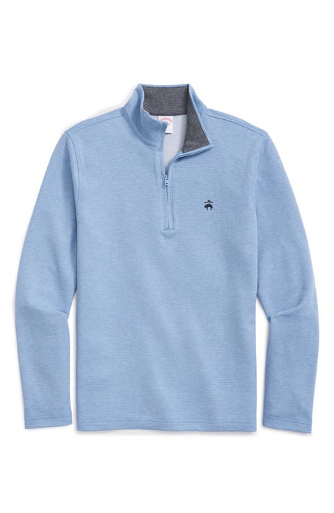 Heathered Piqué Half Zip Pullover