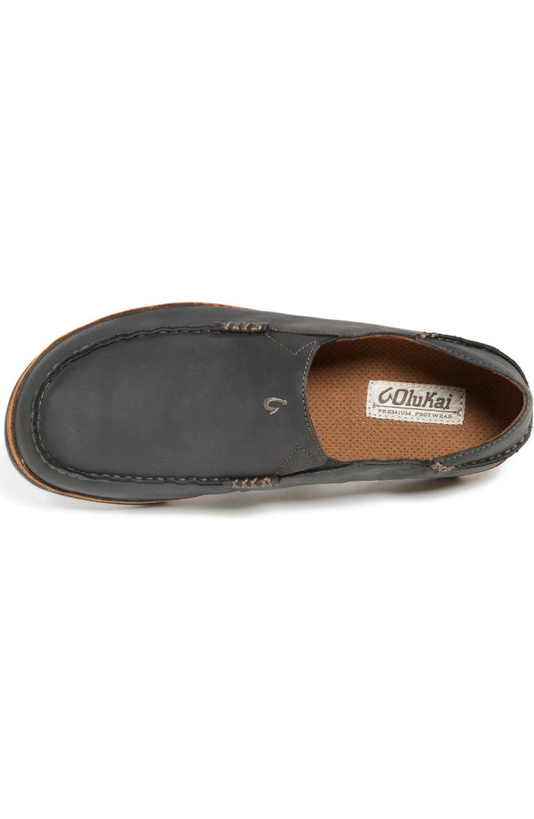 OluKai Moloa Slip-On, Alternate, color, Black/ Toffee Leather