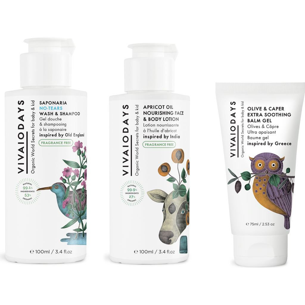 VIVAIODAYS Daily 3-Step Ritual Bundle Cleanse, Hydrate, Soothe for Extra Sensitive Skin in White  product