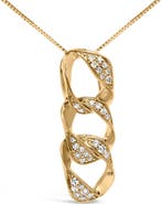Haus of Brilliance 14K Yellow Gold Plated Silver 1/6 Cttw Diamond Circle Hoop 18" Pendant Necklace