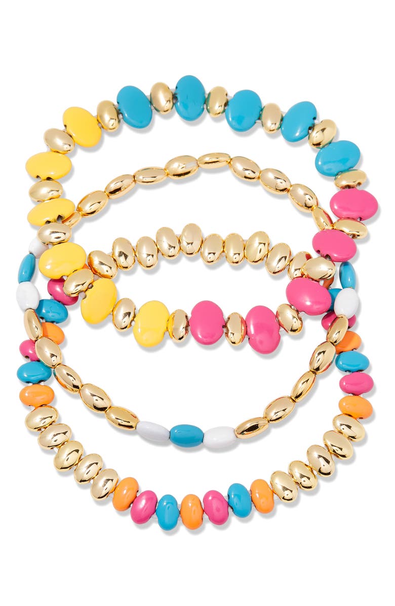 Brook and York Monterey Set of 3 Beaded Bracelets, Main, color, Gold/ Multi