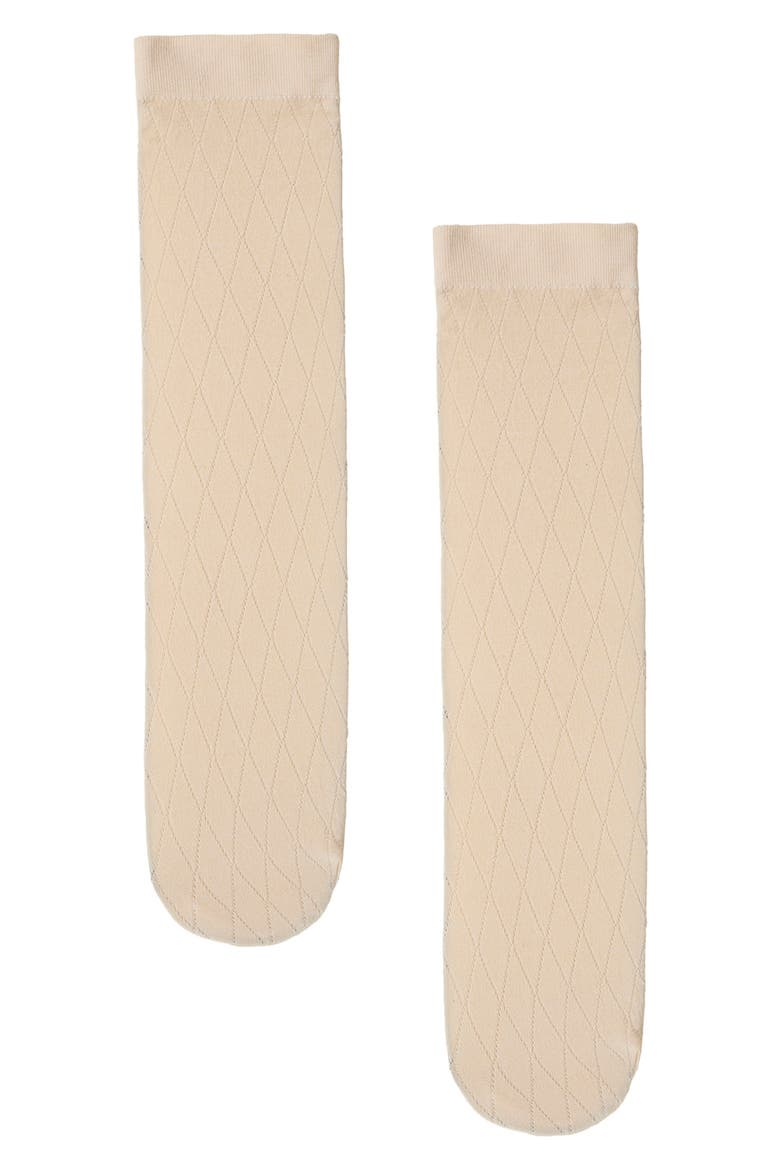 Jacquard Diamond Crew Socks, Alternate, color, WHIPPED CREA