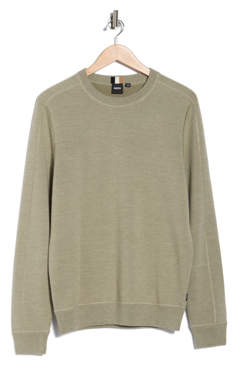 BOSS Onore Virgin Wool Sweater, Alternate, color, Light/ Pastel Green