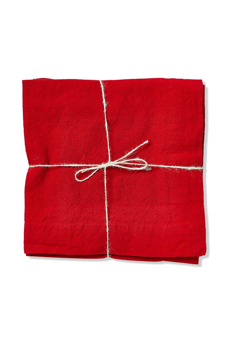 Threads Slub Napkin Set of 4, Main, color, Red