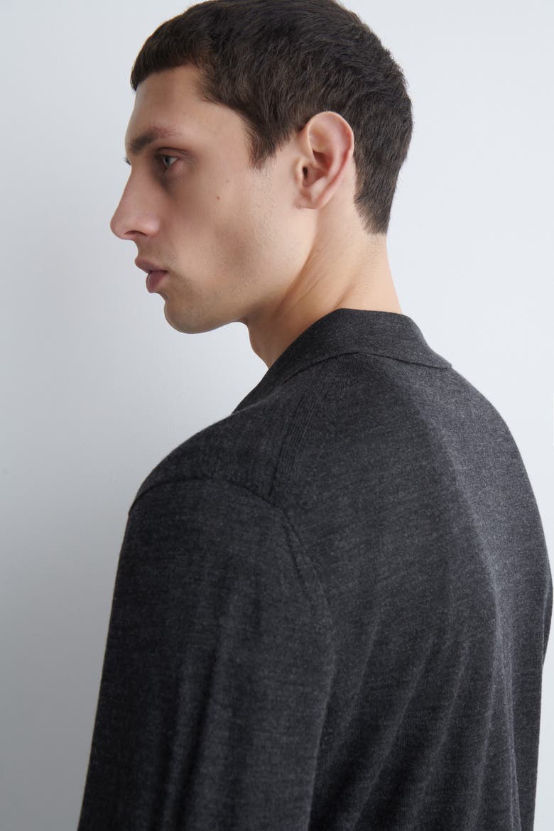 Knitted Merino Wool Shirt, Alternate, color, CHARCOAL