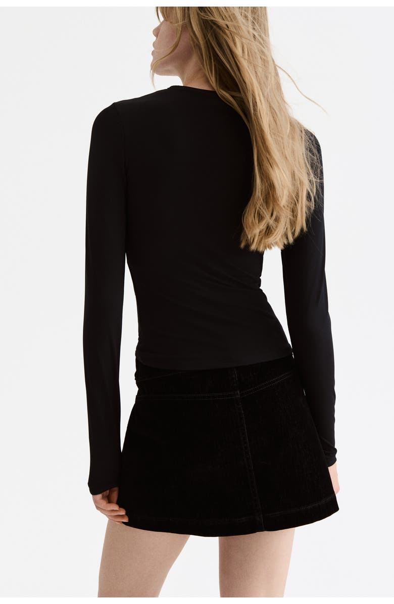 H&M Draped Top, Alternate, color, Black