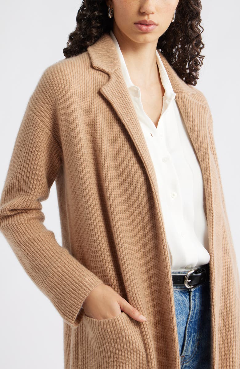 Nordstrom Wool & Cashmere Longline Cardigan, Alternate, color, Tan Tannin